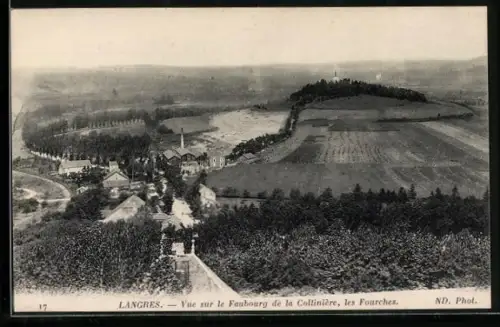 AK Langres, Vue sur le Faubourg de la Collinière, les Fourches