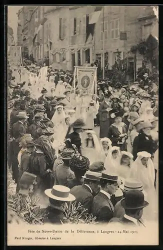 AK Langres, Fête de Notre-Dame de la Délivrance, défilé du 24 mai 1911