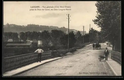 AK Langres, Vue générale, Côté Nord Ouest, prise du Pont du Canal, en Gare Langres-Marne