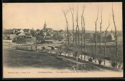 AK Châteauvillain, Vue générale, prise sur l`Aujon