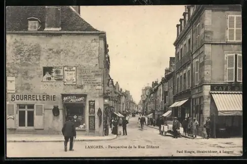 AK Langres, Perspective de la Rue Diderot