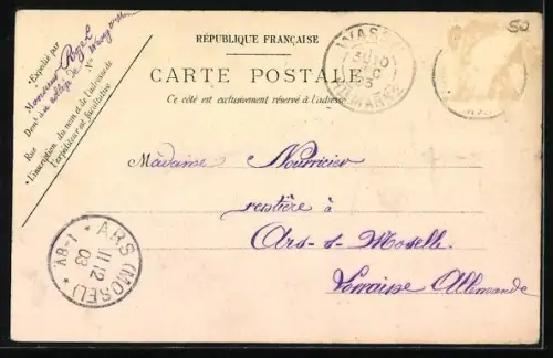 AK Wassy, Rue Mauljean avec l`Hôtel Léon et le Café Foy