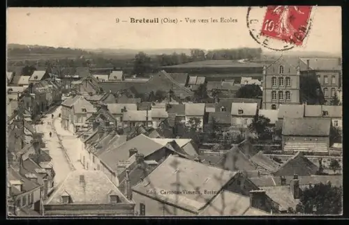 AK Breteuil /Oise, Vue vers les Écoles