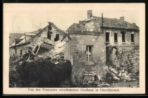 AK Chevillecourt, Auberge détruite par des tirs francais