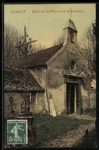 AK Plailly, Église de St-Witz sur le Montmélian