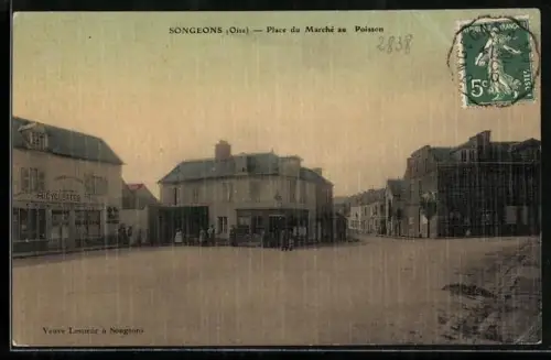 AK Songeons /Oise, Place du Marché au Poisson