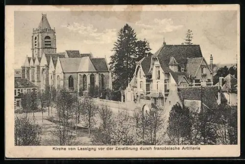 AK Lassigny, Église avant la destruction par l`artillerie