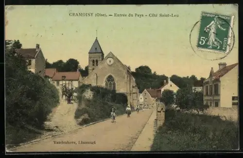 AK Cramoisy /Oise, Entrée du Pays, Côté Saint-Leu
