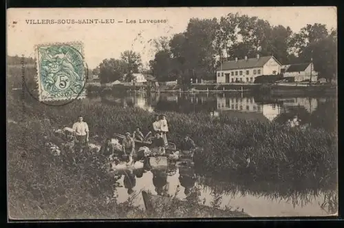 AK Villers-sous-Saint-Leu, Les Laveuses au bord de l`eau