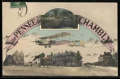 AK Chambly, Une pensée de Chambly avec vues du village et avion en vol