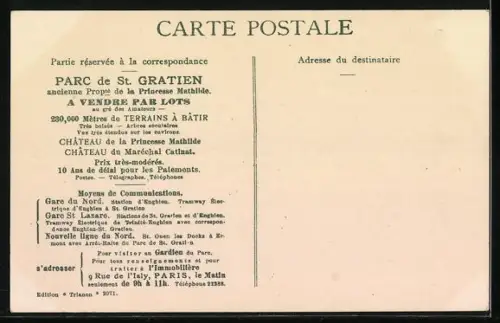 AK St. Gratien, Vue du Château de S.A.I. la Princesse Mathilde