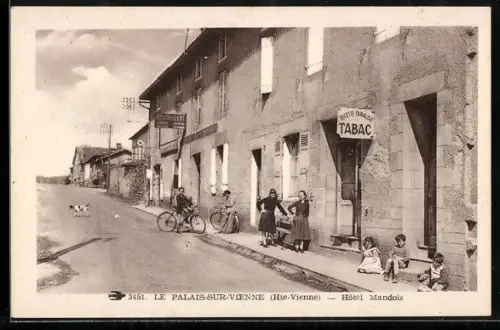 AK Le Palais-sur-Vienne /Hte-Vienne, Hôtel Mandois et scène de rue animée