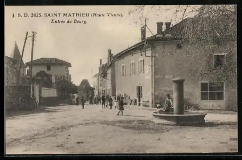 AK Saint Mathieu /Haute Vienne, Entrée du Bourg