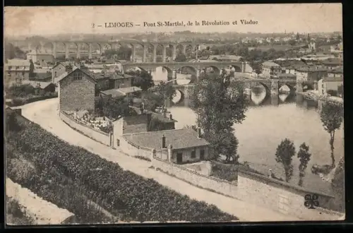 AK Limoges, Pont St-Martial, de la Révolution et Viaduc