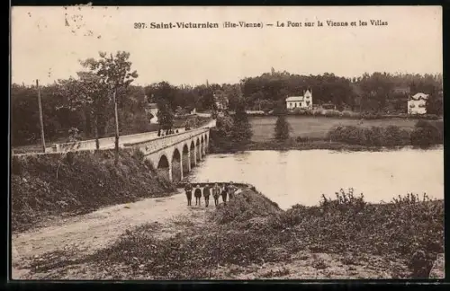 AK Saint-Victurnien /Hte.-Vienne, Le Pont sur la Vienne et les Villas