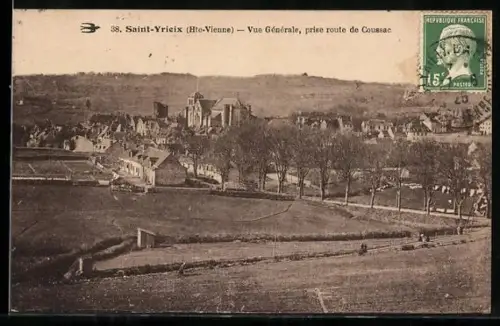AK Saint-Yrieix /Hte-Vienne, Vue Générale, prise route de Coussac