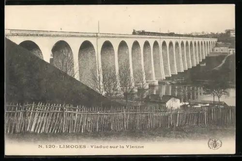 AK Limoges, Viaduc sur la Vienne