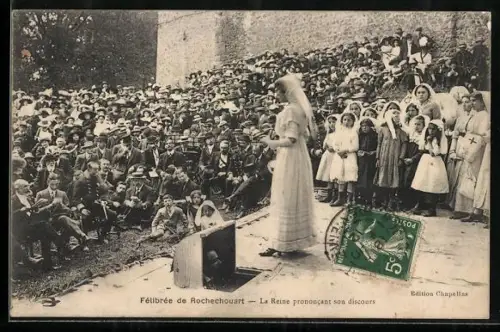 AK Rochechouart, Félibrée de Rochechouart, La Reine prononcant son discours