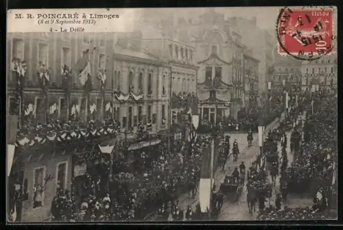 AK Limoges, M. R. Poincaré à Limoges, 8 et 9 Septembre 1913, Le Défilé