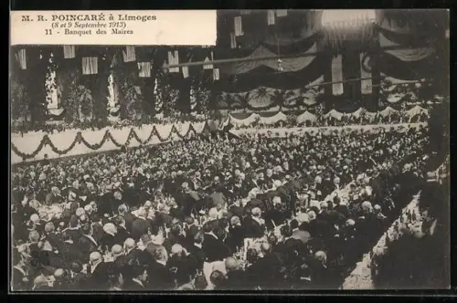 AK Limoges, Banquet des Maires avec M. R. Poincaré, 6-8 septembre 1913
