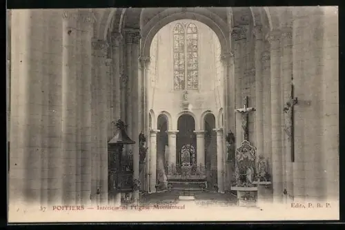 AK Poitiers, Intérieur de l`Église Montierneuf