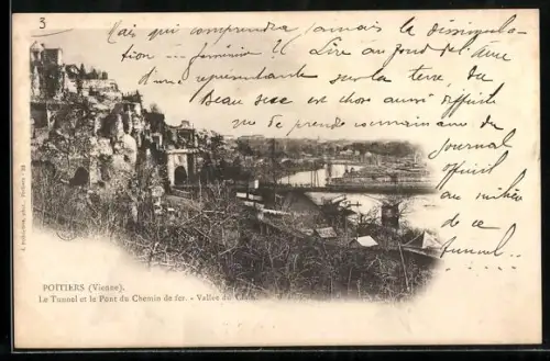 AK Poitiers /Vienne, Le Tunnel et le Pont du Chemin de fer, Vallée du Clain