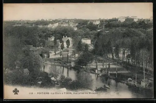 AK Poitiers, Le Clain à Tison, vue prise de Blossac