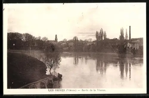 AK Les Ormes /Vienne, Bords de la Vienne