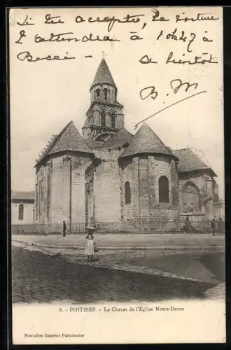 AK Poitiers, Le Chevet de l`Église Notre-Dame