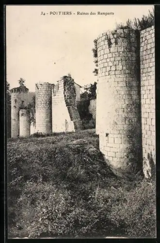 AK Poitiers, Ruines des Remparts