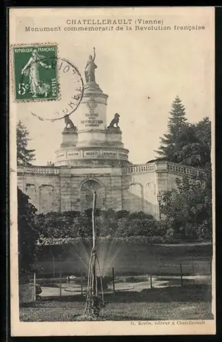 AK Châtellerault /Vienne, Monument commémoratif de la Révolution francaise