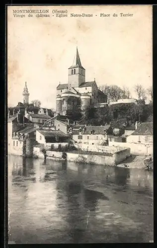 AK Montmorillon /Vienne, Vierge du château, Église Notre-Dame, Place du Terrier