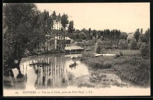AK Poitiers, Vue sur le Clain, prise du Pont Neuf