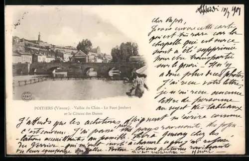 AK Poitiers /Vienne, Vallée du Clain, Le Pont Joubert et le Coteau des Dunes