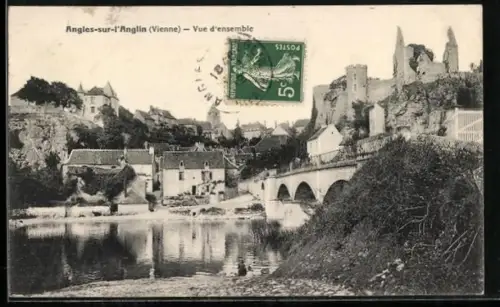 AK Angles-sur-l`Anglin /Vienne, Vue d`ensemble
