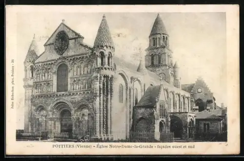 AK Poitiers /Vienne, Église Notre-Dame-la-Grande, facades ouest et sud