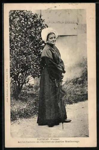 AK Poitiers /Vienne, Ancien Costume de l`Ouvrière du Quartier Montbernage