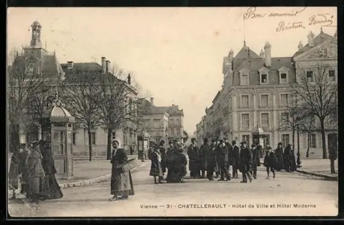 AK Chatellerault, Hôtel de Ville et Hôtel Moderne