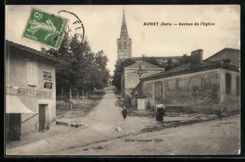 AK Aubiet /Gers, Avenue de l`Église