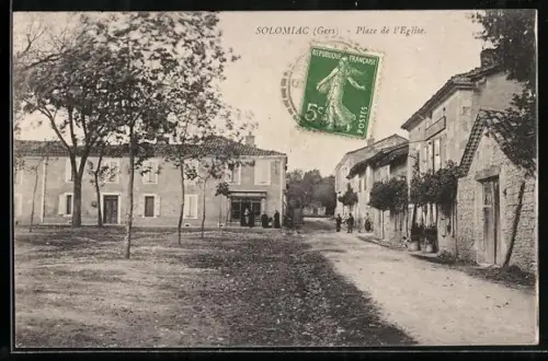 AK Solomiac /Gers, Place de l`Église