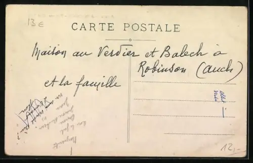 AK Auch, A Robinson, Terrasse, Côté Sud, avec des enfants et un chien devant la maison