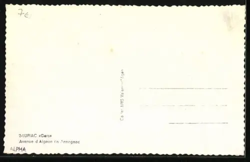 AK Lupiac /Gers, Avenue d`Aignan en Armagnac avec vue sur l`église