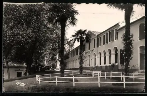 AK Barbotan-les-Thermes /Gers, Grand Hôtel des Thermes et palmiers devant l`entrée