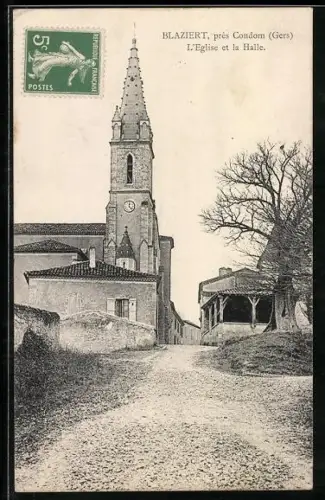 AK Blaziert /Gers, L`Église et la Halle