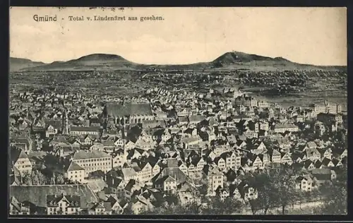 AK Gmünd, Ortsansicht von Lindenfirst aus gesehen