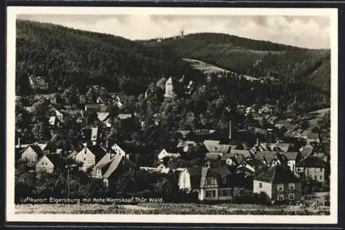AK Elgersburg /Thür. Wald, Ortsansicht mit Hohe Wartskopf