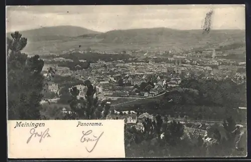 AK Meiningen, Panoramaansicht des Ortes