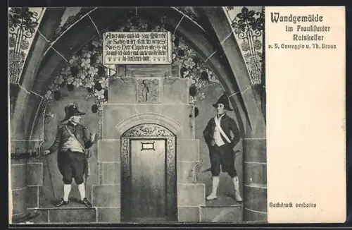 AK Frankfurt am Main, Wandgemälde im Frankfurter Ratskeller