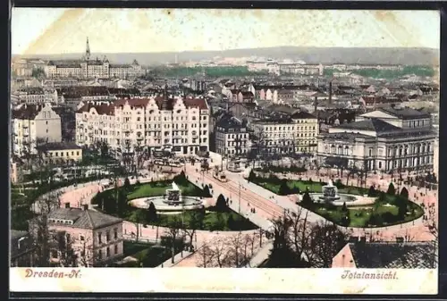 AK Dresden-Neustadt, Blick auf den Albertplatz