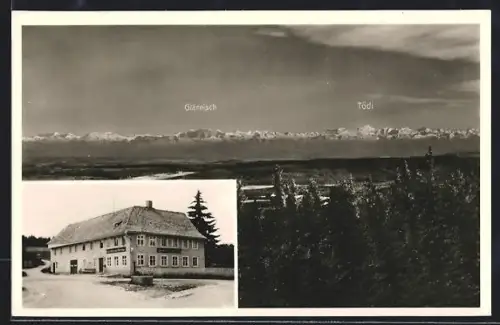 AK Eisenbach /Schwarzwald, Gasthaus z. Kreuz, Blick auf die Schweizer Alpen, Gärnisch, Tödi